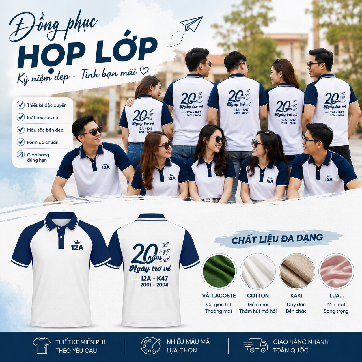 In Áo Họp Lớp 10 15 20 25 30 năm ở phường Láng 0989881001