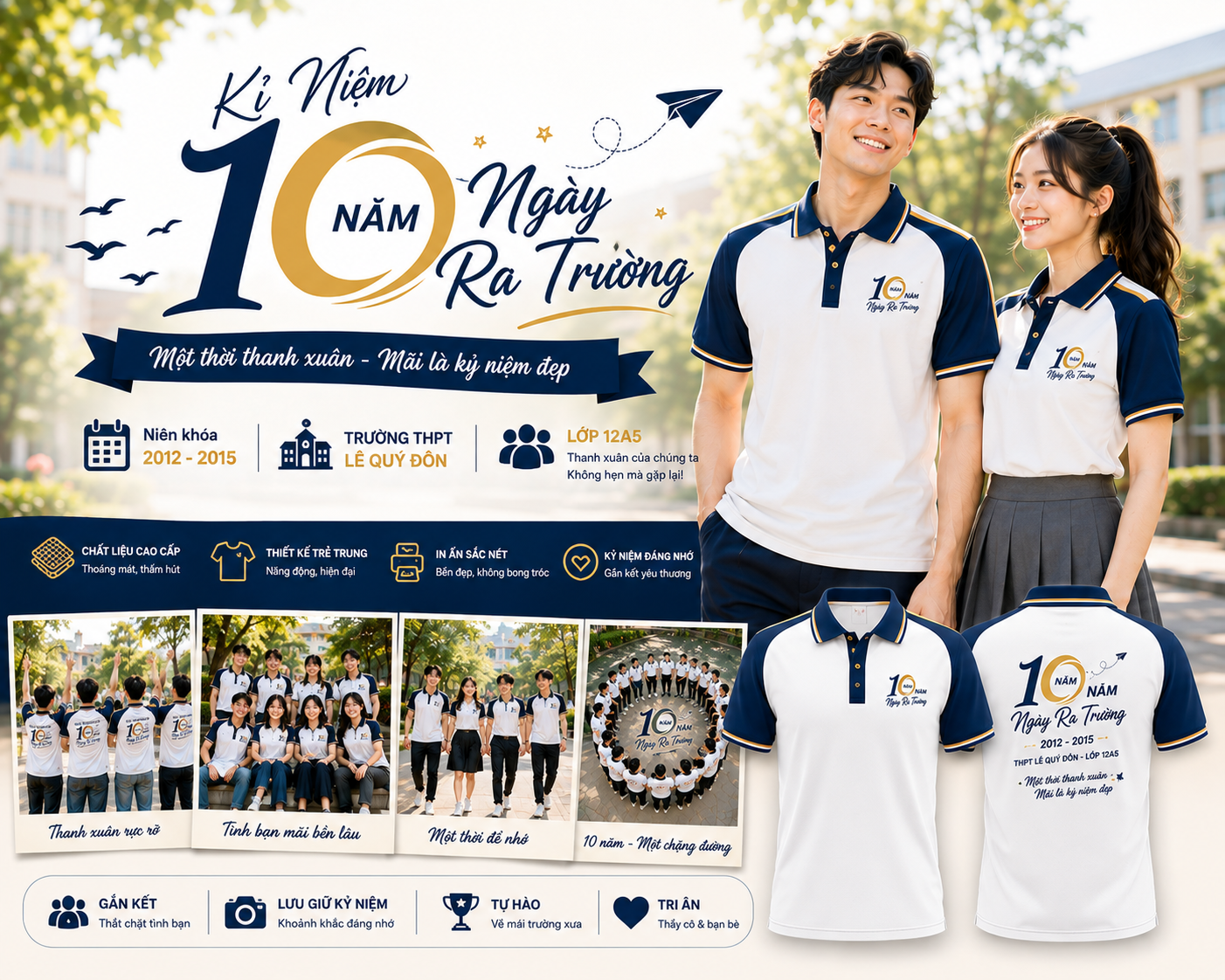 In Áo Họp Lớp 10 15 20 25 30 năm ở phường Yên Sở 0989881001