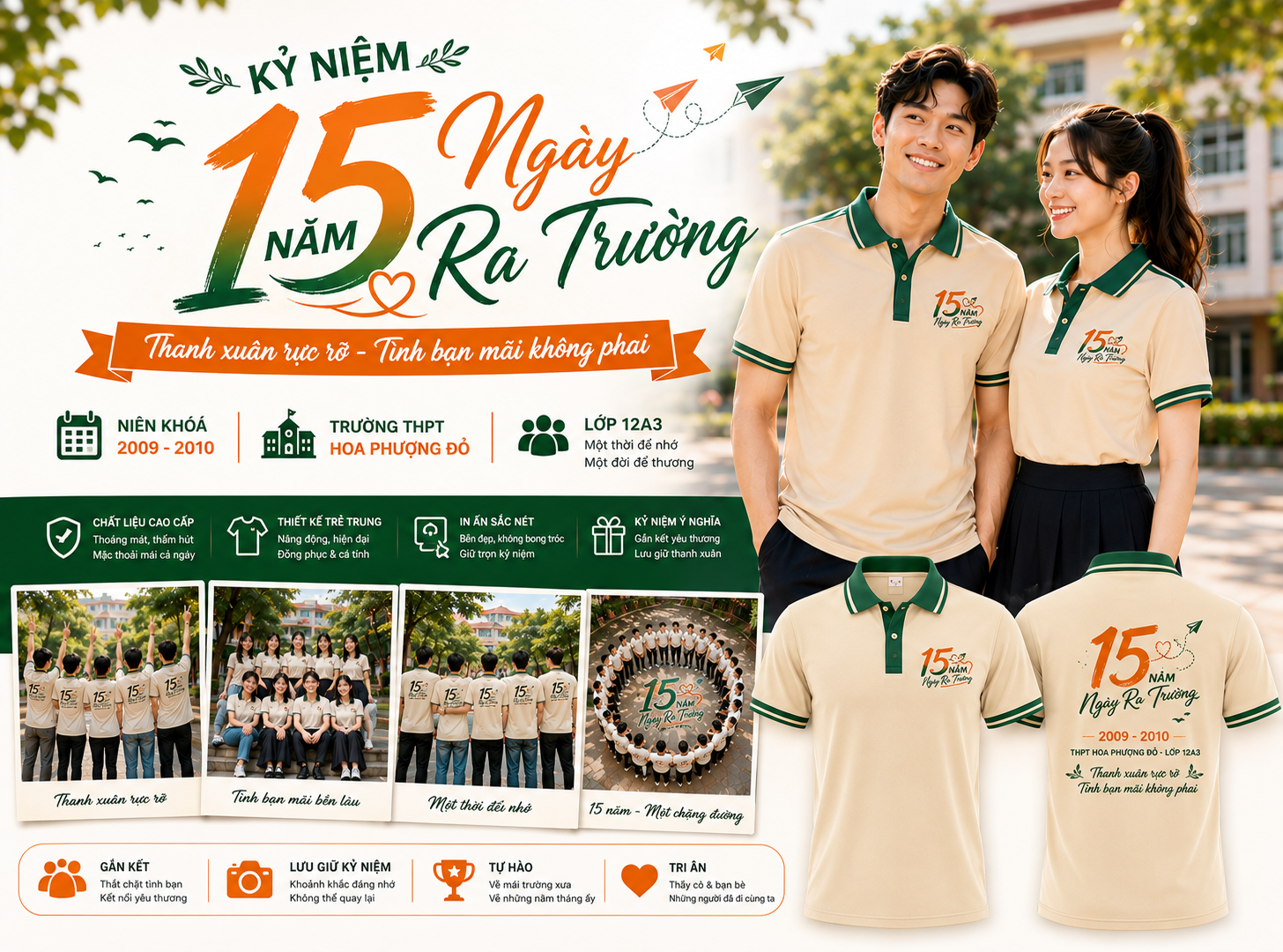 In Áo Họp Lớp 10 15 20 25 30 năm ở phường An Khánh 0989881001