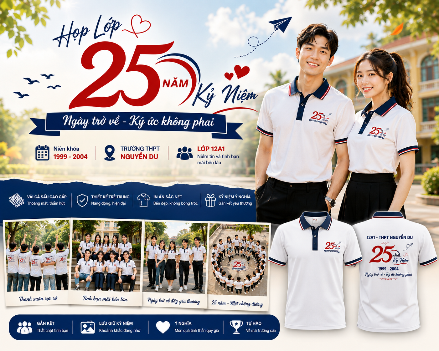In Áo Họp Lớp 10 15 20 25 30 năm ở phường Ô Chợ Dừa 0989881001