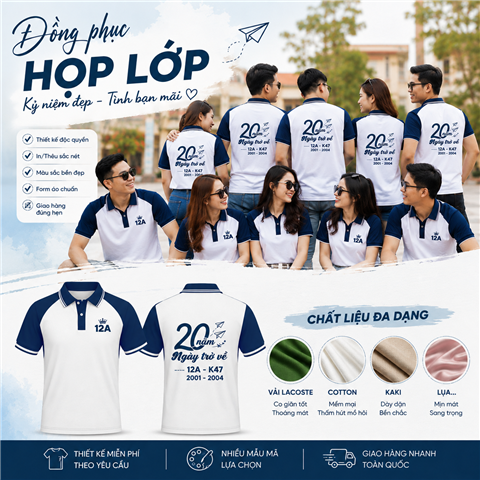 Ảnh In Áo Đồng Phục Họp Lớp 10 15 20 25 30 năm ở phường Yên Hòa 0989881001